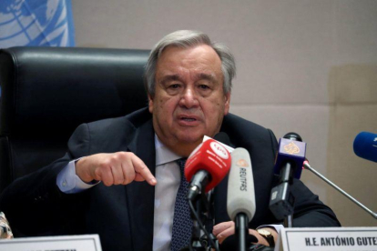 El secretario general de la ONU se mostró muy abierto a la idea de reforzar la cooperación.-REUTERS
