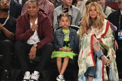 La familia Carter-Knowles al completo, en el partido de los 'All Stars'.-Theo Wargo