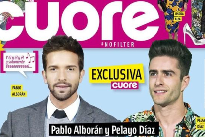 La amistad de Pablo Alborán y Pelayo Díaz, portada de la revista 'Cuore'.-