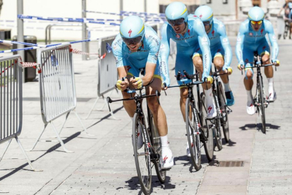 El potente combinado kazajo del Astana fue el vencedor de la contrarreloj por escuadras de la Vuelta a Burgos el pasado verano-Santi Otero