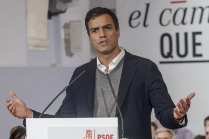 Pedro Sánchez durante su discurso en Burgos.-SANTI OTERO