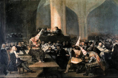 Pintura de Goya, en la Academia de San Fernando, que recoge una escena del Tribunal de la Inquisición.-