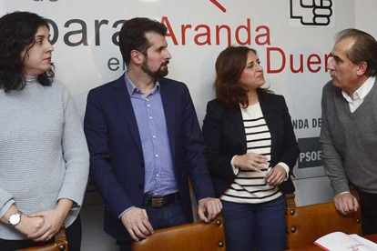 De izq. a dch.) Mar Alcalde , Luis Tudanca, Esther Peña y Luis Briones.-ICAL