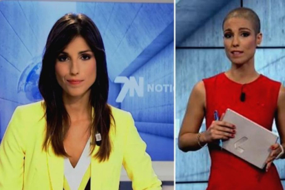 La periodista Marta García González, antes y después del tratamiento de quimioterapia por un cáncer de mama.-
