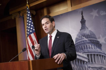 El senador republicano Marco Rubio habla en el Capitolio de Washington.-Foto:   AP / J. Scott Applewhite
