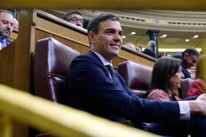 Pedro Sánchez, durante el debate de la moción de censura.-PIERRE-PHILIPPE MARCOU (AFP)