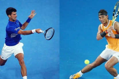 Djokovic y Nadal durante el Abierto de Australia.-EL PERIÓDICO