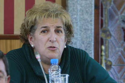 Ana Lopidana durante una sesión plenaria en el Ayuntamiento de Burgos.-R. OCHOA