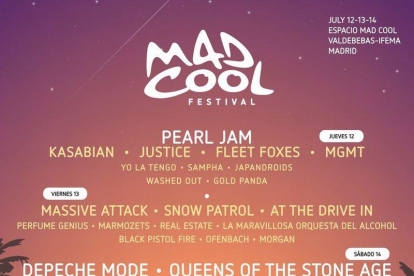 Cartel por días de Mad Cool Festival 2018.-TWITTER / MAD COOL FESTIVAL