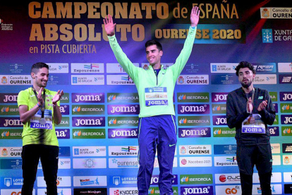 Jesús Gómez en lo más alto del podio del Campeonato de España.