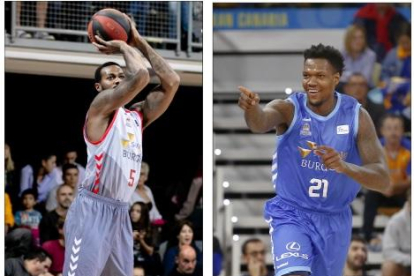 Clark y Thompson, en acción durante un partido con la camiseta del San Pablo Burgos.-ACB PHOTO