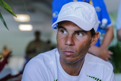 Rafael Nadal durante un encuentro con los medios de comunicación en Miami.-ERIK LESSER