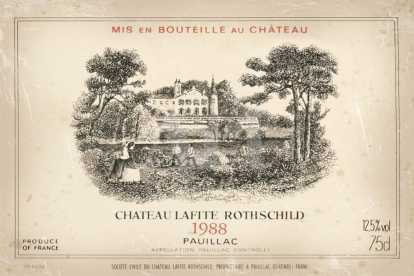 Imagen de una etiqueta elaborada por Château Lafite Rothschild