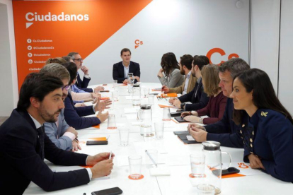 Albert Rivera, en la reunión del Comité Permanente de Cs.-CHEMA MOYA (EFE)