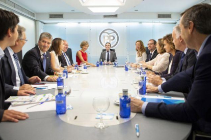 Pablo Casado preside un comité de dirección del PP.-TAREK