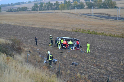 Imagen del accidente registrado en Pancorbo.-ECB
