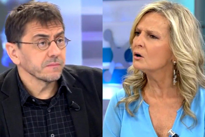 Juan Carlos Monedero e Isabel San Sebastián.-TELECINCO
