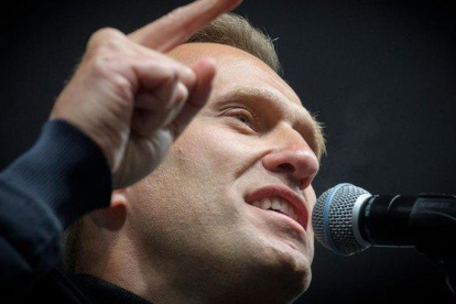 Alekséi Navalni, durante un acto en Moscú el pasado 29 de septiembre.-YURI KADOBNOV (AFP)
