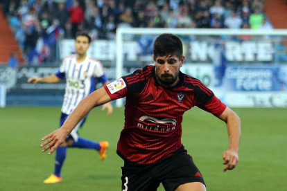 Kijera durante el encuentro que disputó el Mirandés ante la Ponferradina.-A. F. BARREDO