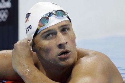 Ryan Lochte, tras una carrera en los Juegos Olímpicos de Río.-AP