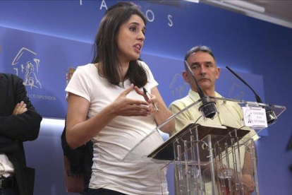 La protavoz de Unidas Podemos en el Congreso, Irene Montero.-DAVID CASTRO