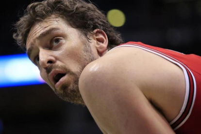 Pau Gasol durante un partido con los Bulls esta temporada.-AP