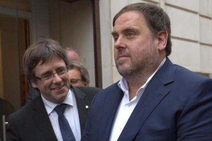 Carles Puigdemont y Oriol Junqueras en una imagen de archivo.-DAVID CASTRO
