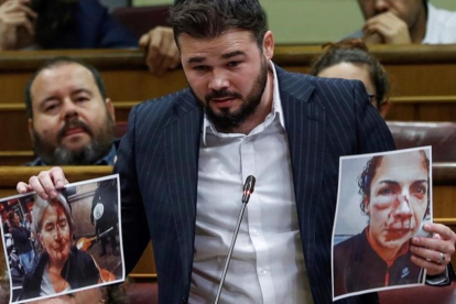 Gabriel Rufián, este miércoles en el Congreso.-EFE