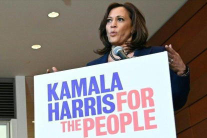 Kamala Harris, senadora por California que aspira a convertirse en candidata por el Partido Demócrata.-AFP