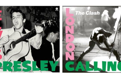 Las portadas de ’Elvis Presley’, de 1956, y ’London calling’, de The Clash, de 1979.-EL PERIÓDICO