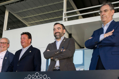San Millán, Santidrián, Alonso y Benavente, máximos accionistas del Burgos CF. TOMÁS ALONSO