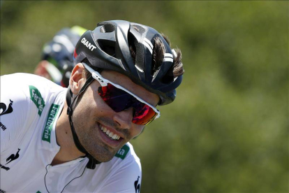 Tom Dumoulin, durante la decimo sexta etapa de la Vuelta Ciclista a España, que ha partido de Luarca y ha terminado en Ermita del Alba (Quirós), con un recorrido de 175,8 kilómetros.-Foto: EFE