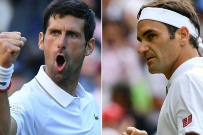 Combinación de imágenes de Federer y Djokovic.-