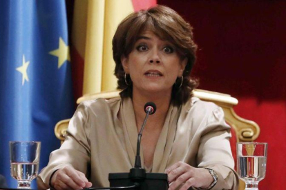 Dolores Delgado, este jueves, en el congreso de Academias Jurídicas y Sociales de Iberoamérica.-EL PERIÓDICO