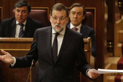 Mariano Rajoy, este miércoles, en el Congreso.-Foto: AGUSTÍN CATALÁN