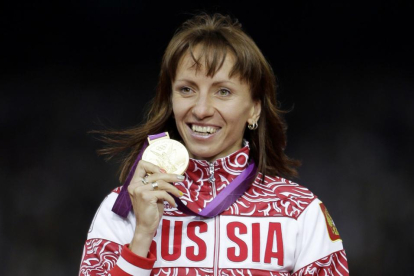 Savinova, con la medalla de oro en Londres 2012.-MATT SLOCUM