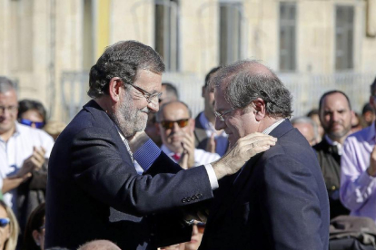 Mariano Rajoy y Juan Vicente Herrera en Béjar.-