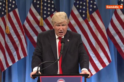 La parodia de Baldwin de la conferencia de prensa de Trump.-