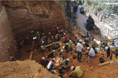 La imagen icónica del trabajo en los Yacimientos de Atapuerca en el año 2012.