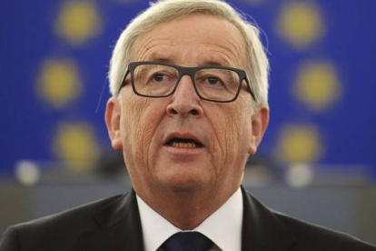 El presidente de la Comisión, Jean-Claude Juncker, en Estrasburgo.-