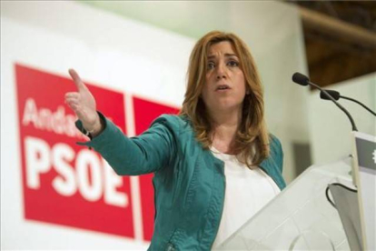 Susana Díaz, en el Palacio de Congresos de Granada, con motivo del 28-F, este sábado.-Foto: MIGUEL ÁNGEL MOLINA/ EFE