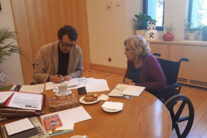 Manuela Carmena después de su operación de tobillo.-AYUNTAMIENTO DE MADRID