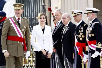 Los Reyes, durante la Pascua Militar del pasado año.-POOL