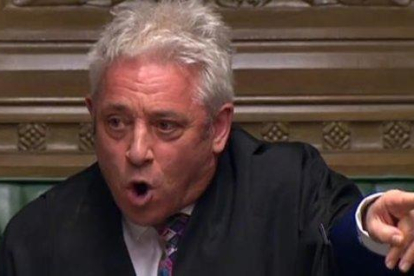 El presidente del Parlamento, John Bercow, durante una sesión parlamentaria que tuvo lugar el marzo pasado.-AFP