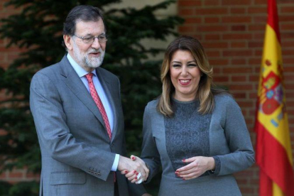 Mariano Rajoy y Susana Díaz, este miércoles en el Palacio de la Moncloa.-JUAN MANUEL PRATS
