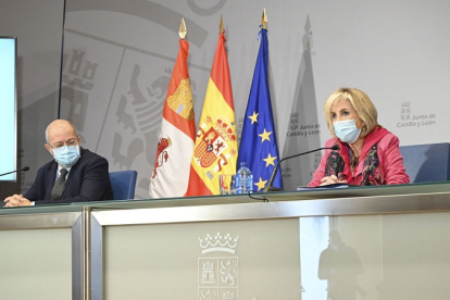 Francisco Igea y Verónica Casado, en su comparecencia tras el Consejo de Gobierno. ECB