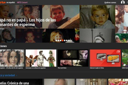 Página web de la cadena ARTE en castellano.-