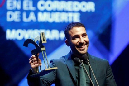 Miguel Angel Silvestre recibe el Premio Ondas nacional de television al mejor interprete masculino en ficcion-EFE