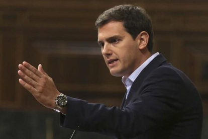 El líder de Ciudadanos, Albert Rivera, en una intervención en el Congreso.-DAVID CASTRO
