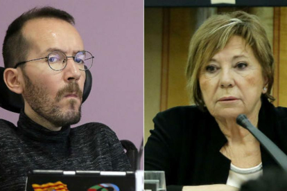 El secretario de organización de Podemos, Pablo Echenique, y la diputada del PP Celia Villalobos-